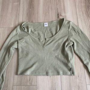 TNA cropped waffle long sleeve